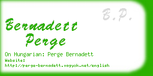 bernadett perge business card